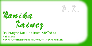 monika kaincz business card